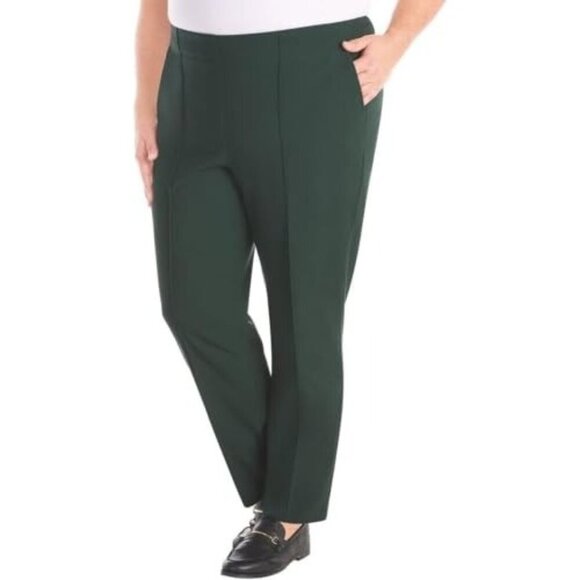 Hilary Radley Women's Stretch Slim Fit Trousers Dark Green With Pockets NEW LARG - Picture 3 of 11